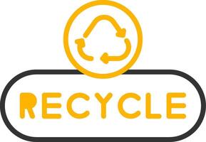 Recycle File Button Line Two Color vector