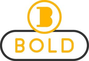 Bold Text Button Line Two Color vector