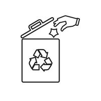 trash icon. throw away trash. recycling symbol. sustainability. reuse web icon, eco-friendly, used goods, vector