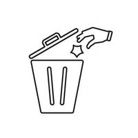 trash icon. throw away trash. recycling symbol. sustainability. reuse web icon, eco-friendly, used goods, green energy tempat sampah vector