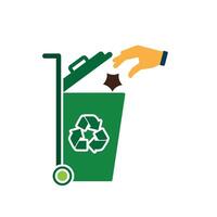 trash icon. throw away trash. recycling symbol. sustainability. reuse web icon, eco-friendly, used goods, green energy. sampah vector