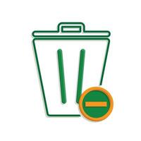 trash icon. recycling symbol with minus symbol on the bottom right. sustainability. reuse web icon, eco-friendly, second-hand,nin vector