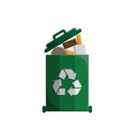 trash icon. waste in trash. recycling symbol. sustainability. reuse web icon, eco-friendly, used goods, green energynbx vector