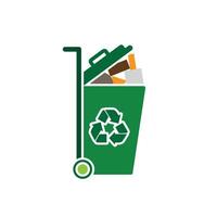 trash icon. waste in trash. recycling symbol. sustainability. reuse web icon, eco-friendly, used goods, green energy.'la vector