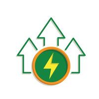sustainable icon. green energy and up arrow. reuse, eco-friendly energy, zero emission, green energy, eco-friendly concept.pka vector
