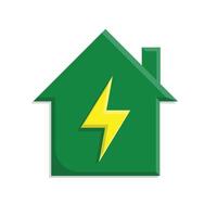 sustainable icon. green energy inside the house. energy source or resource office, eco-friendly energy, electricity symbol style vector