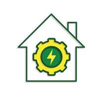 sustainable icon. green energy inside the house. energy source or resource office, eco-friendly energy, electricity symbol.mvc vector