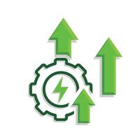 sustainable icon. green energy and up arrow. reuse, eco-friendly energy, zero emission, green energy, eco-friendly concept.mnb vector