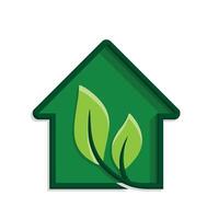 sustainable icon. house with plants. symbol, eco, reuse, recycle, zero emission, web.kpoi vector