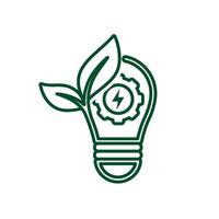 sustainable icon. green energy with light. energy source. resource office, eco energy, electricity symbol.oiig vector