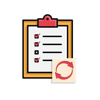 Optimization icon. Workflow Optimization. Process checklist with automated flow. Symbol for Process, productivityjh vector