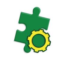 Optimization icon. Business Process Optimization. puzzle with gears. symbol for Process, automation, productivity vector