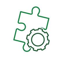 Optimization icon. Business Process Optimization. puzzle with gearssymbol for Process, automation, productivitym, vector