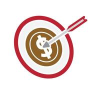 finance icon. business target. dollar coin with target. symbol of analysis, optimization, managementre vector