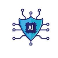 Automation icon. AI in Healthcare.AI brain and stethoscope. Depicts technology, future, artificial intelligence,m vector