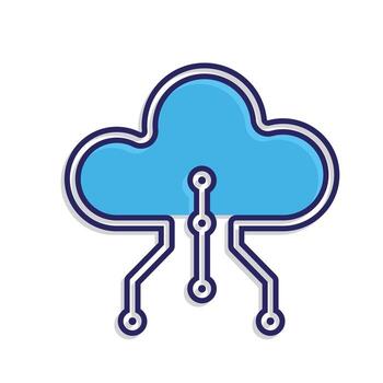 tecnología iconos nube informática. nube y nodo. representa automatización, futuro, artificial inteligencia. mezclado diseño estilo vector