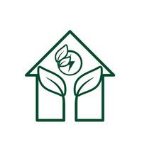sustainable icon. green energy inside the house. energy source or resource office, eco-friendly energy, electricity symbolkk vector