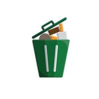 trash icon. waste in trash. recycling symbol. sustainability. reuse web icon, eco-friendly, used goods, green energy.b vector