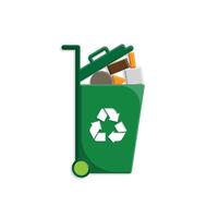trash icon. waste in trash. recycling symbol. sustainability. reuse web icon, eco-friendly, used goods, green energy.z vector