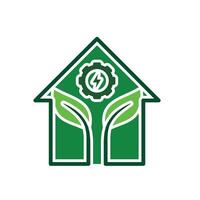 sustainable icon. green energy inside the house. energy source or resource office, eco-friendly energy, electricity symbol.2 vector