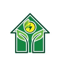 sustainable icon. green energy inside the house. energy source or resource office, eco-friendly energy, electricity symbol21 vector