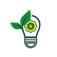 sustainable icon. green energy with light. energy source. resource office, eco energy, vector