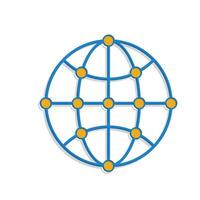 A globe with dots on it vector