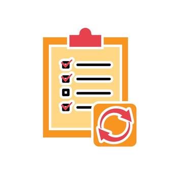 un Lista de Verificación con un cheque marca y un cuadrado icono vector