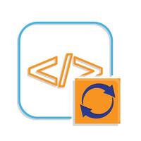 A blue arrow and an orange arrow next to each other vector