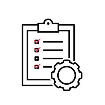 Checklist icon with gear and checkbox illustration vector