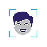 A man with a blue face and a smile vector