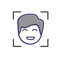 A man with a smile on his face in a frame vector