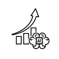 Ai and growth chart icon vector