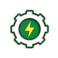 sustainable icon. recycling . reuse symbol with gears. recycling, web. Mixed style design vector