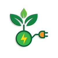 sustainable icon. green energy . leaf with electric plug. net zero, green energy, concept, web. isometric design style.qwer vector