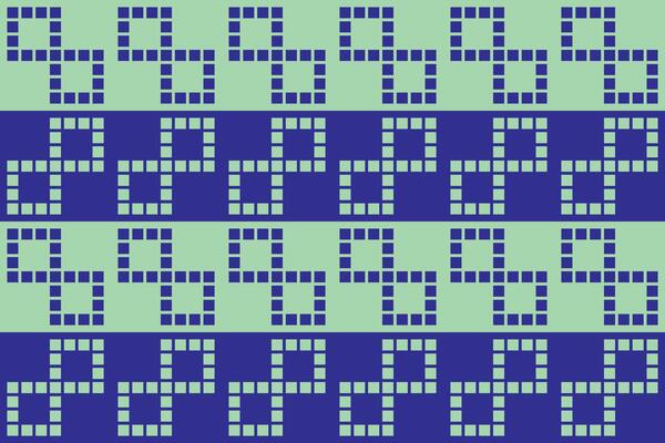 A blue and green pattern with squares