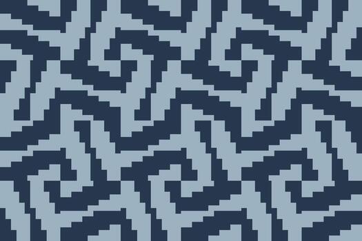 A blue rectangle pattern with a zigzag design background vector