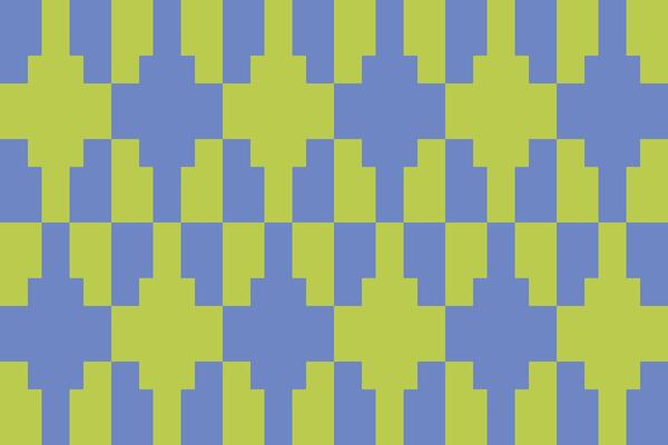 A green and blue chevron pattern