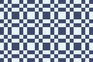 A blue and white checkered fabric pattern vector