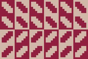 A pattern of squares in red and beige vector