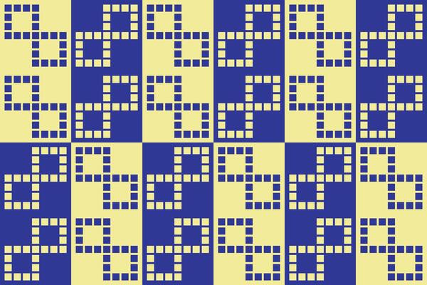 A blue and yellow checkered pattern