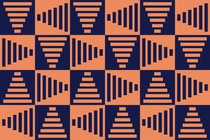 A pattern with orange and blue triangles vector