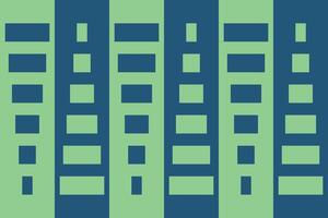 A green and blue building with squares on it vector