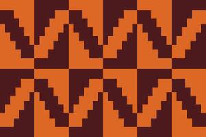 A pattern of squares in orange and brown vector