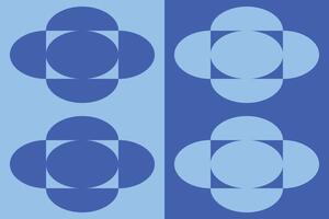 Four blue circles with a white center vector