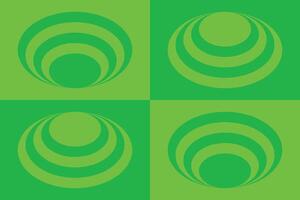 A green background with four circles vector
