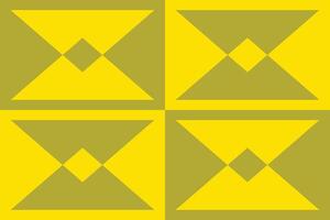 A yellow and green pattern with triangles vector