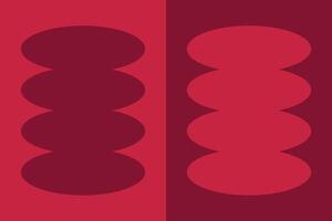 Two red and one red and white background vector