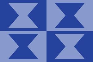 A blue and white square with four triangles vector