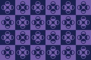 A purple and black checkered pattern with circles vector